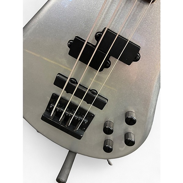Used Spector Performer 4 String Metallic Silver Electric Bass Guitar