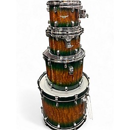 Used TAMA 4 Piece Starclassic Bubinga Exotix Quilted Jungle Burst Drum Kit