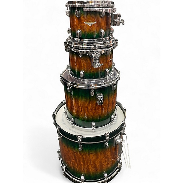Used TAMA 4 Piece Starclassic Bubinga Exotix Quilted Jungle Burst Drum Kit