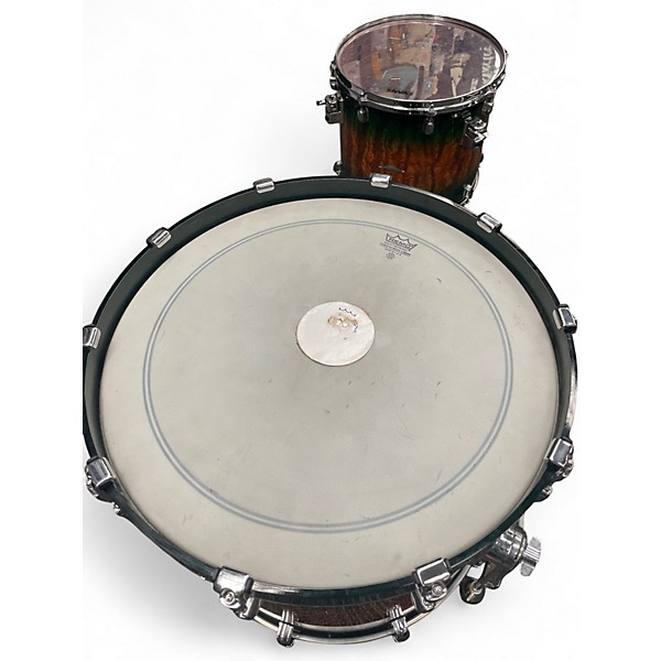 Used TAMA 4 Piece Starclassic Bubinga Exotix Quilted Jungle Burst Drum Kit