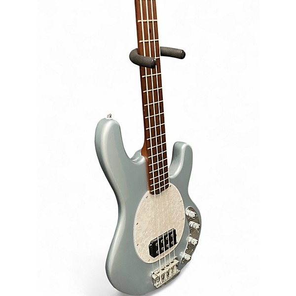 Used Sterling by Music Man Ray34 Firemist Silver Electric Bass Guitar