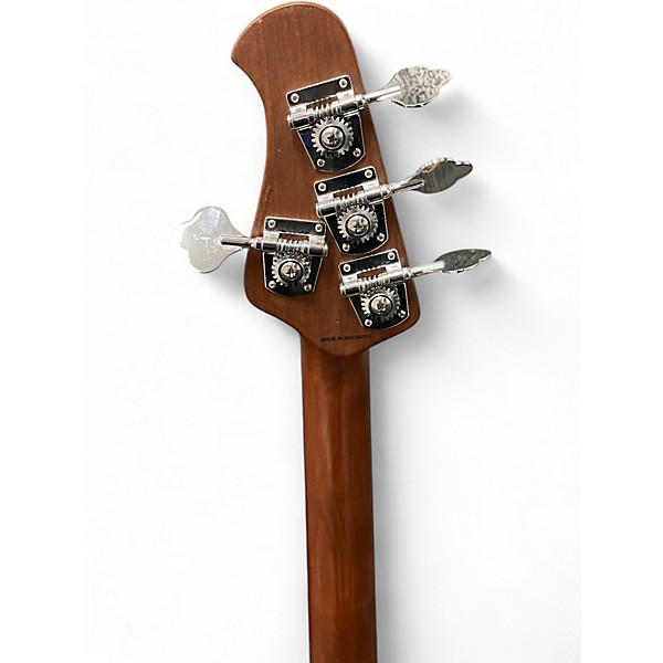 Used Sterling by Music Man Ray34 Firemist Silver Electric Bass Guitar