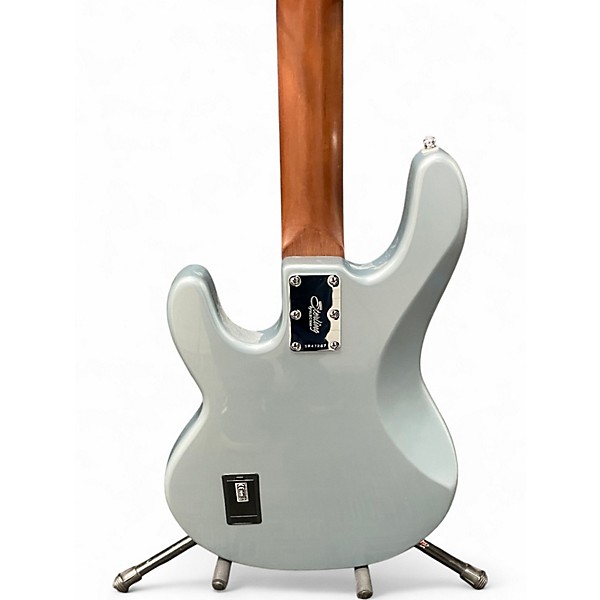 Used Sterling by Music Man Ray34 Firemist Silver Electric Bass Guitar