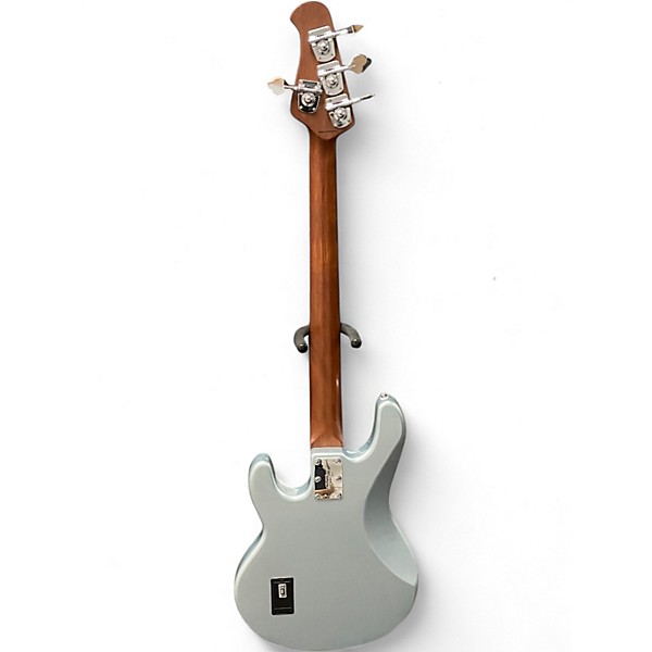 Used Sterling by Music Man Ray34 Firemist Silver Electric Bass Guitar