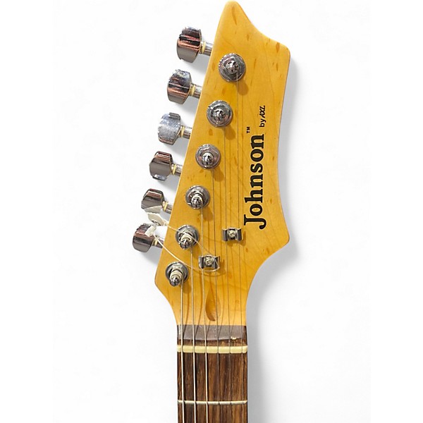 Used Johnson Double Cut Faded Blue Jean Solid Body Electric Guitar