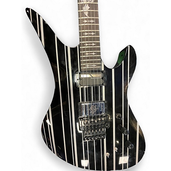 Used Schecter Guitar Research Synyster Gates Signature Custom S Black and White Solid Body Electric Guitar