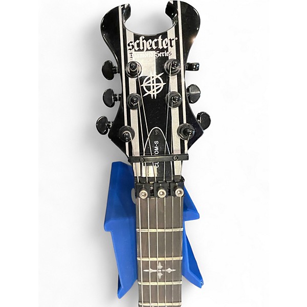 Used Schecter Guitar Research Synyster Gates Signature Custom S Black and White Solid Body Electric Guitar
