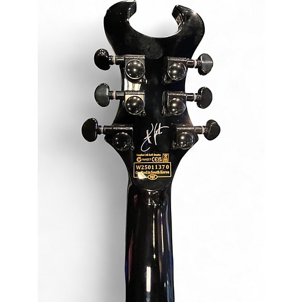 Used Schecter Guitar Research Synyster Gates Signature Custom S Black and White Solid Body Electric Guitar