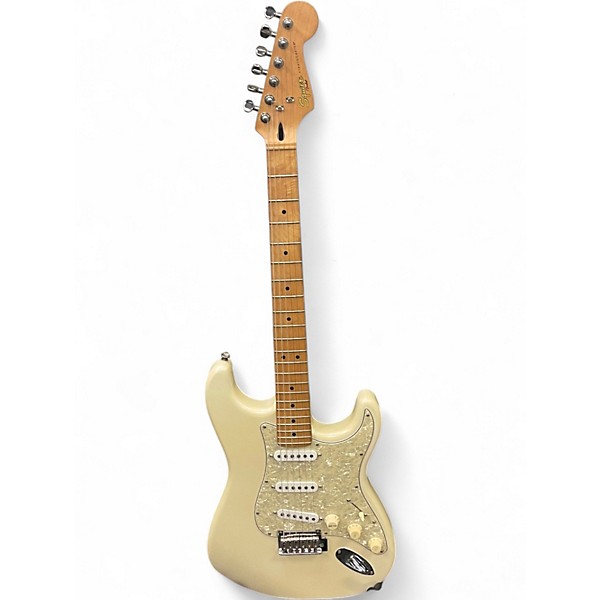 Used Squier Deluxe Stratocaster Olympic White Solid Body Electric Guitar