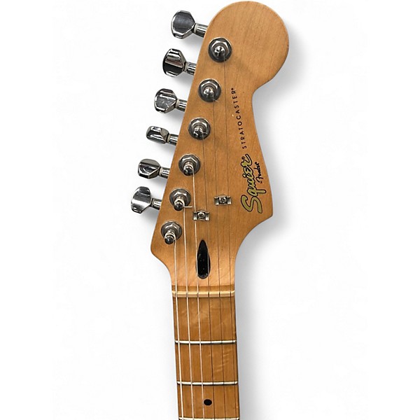 Used Squier Deluxe Stratocaster Olympic White Solid Body Electric Guitar