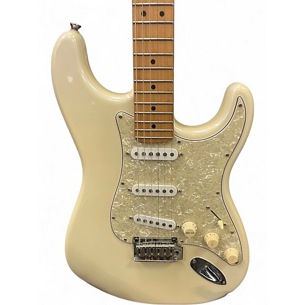 Used Squier Deluxe Stratocaster Olympic White Solid Body Electric Guitar