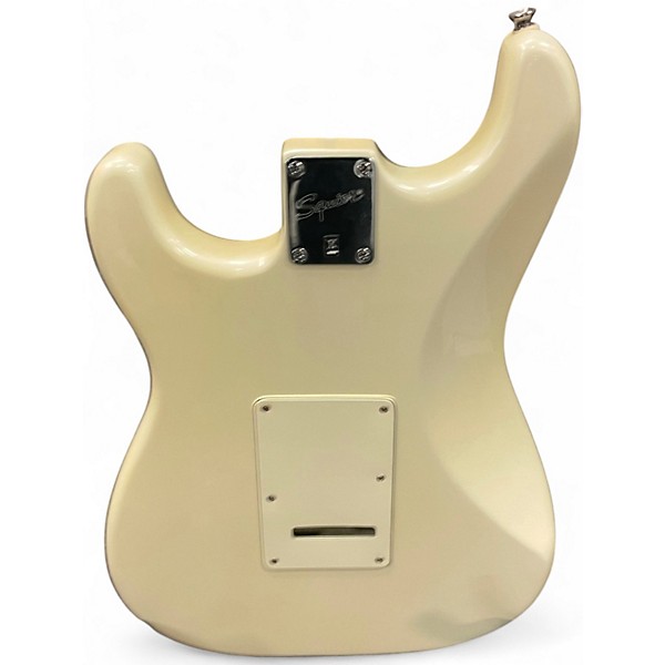 Used Squier Deluxe Stratocaster Olympic White Solid Body Electric Guitar