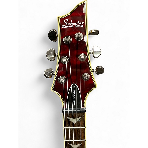 Used Schecter Guitar Research Omen Extreme 6 Trans Red Solid Body Electric Guitar