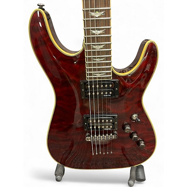 Used Schecter Guitar Research Omen Extreme 6 Trans Red Solid Body Electric Guitar