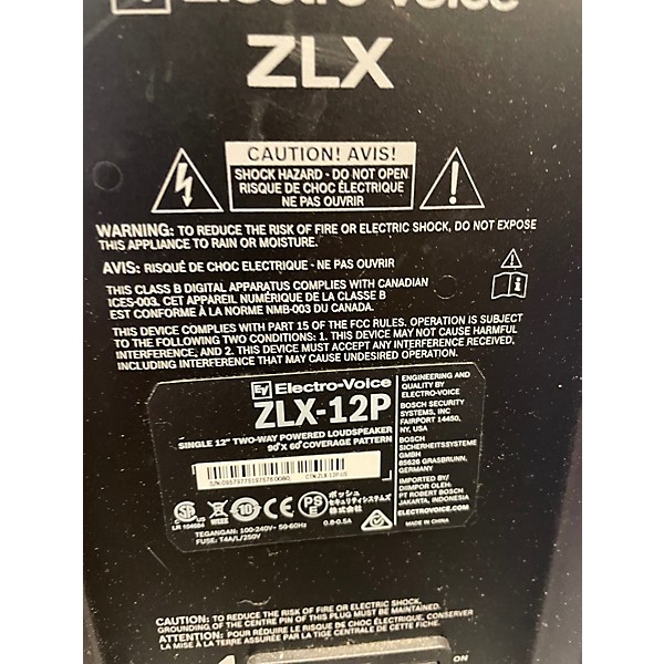 Used Electro-Voice ZLX-12P 12in 2-Way Powered Speaker