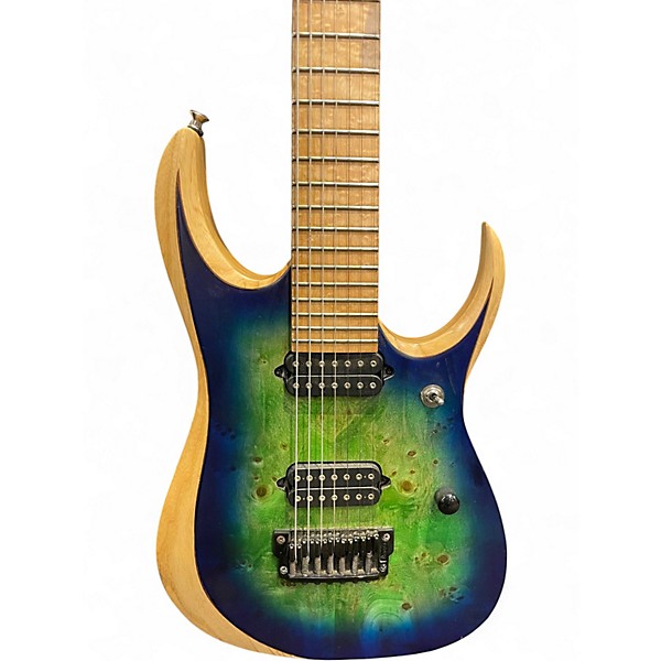 Used Ibanez IRON LABEL RGDIX7MPB Trans Blue Solid Body Electric Guitar