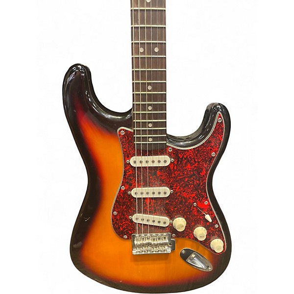 Used Squier Standard Stratocaster 3 Color Sunburst Solid Body Electric Guitar
