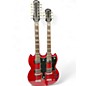 Used Epiphone G1275 Double Neck MODIFIED WITH PEARLY GATES PICKUPS Cherry Solid Body Electric Guitar thumbnail