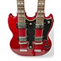 Used Epiphone G1275 Double Neck MODIFIED WITH PEARLY GATES PICKUPS Cherry Solid Body Electric Guitar