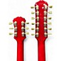 Used Epiphone G1275 Double Neck MODIFIED WITH PEARLY GATES PICKUPS Cherry Solid Body Electric Guitar