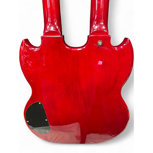 Used Epiphone G1275 Double Neck MODIFIED WITH PEARLY GATES PICKUPS Cherry Solid Body Electric Guitar