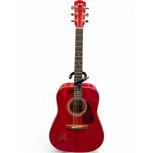 Used Fender DG22S Red Acoustic Guitar