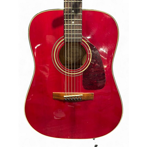 Used Fender DG22S Red Acoustic Guitar