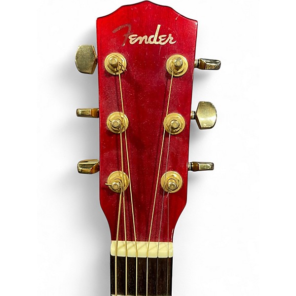 Used Fender DG22S Red Acoustic Guitar