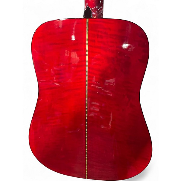 Used Fender DG22S Red Acoustic Guitar