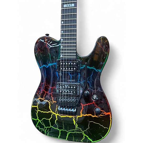 Used ESP LTD Eclipse Custom '87 Rainbow Crackle Solid Body Electric Guitar