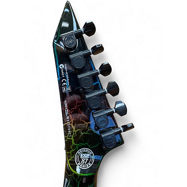 Used ESP LTD Eclipse Custom '87 Rainbow Crackle Solid Body Electric Guitar