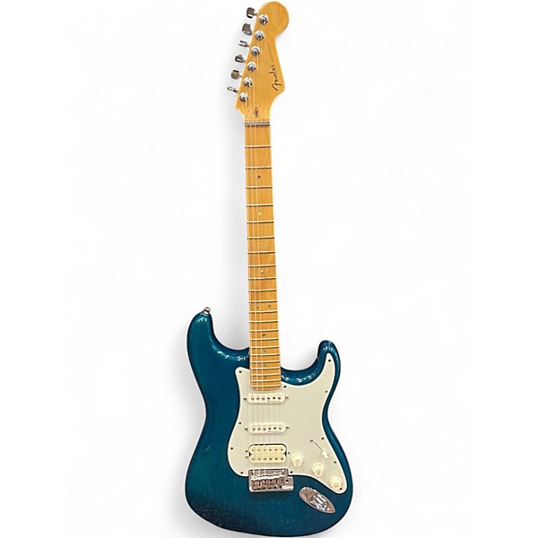 Used 2000 Fender American Deluxe Fat Stratocaster Teal Green Transparent Solid Body Electric Guitar