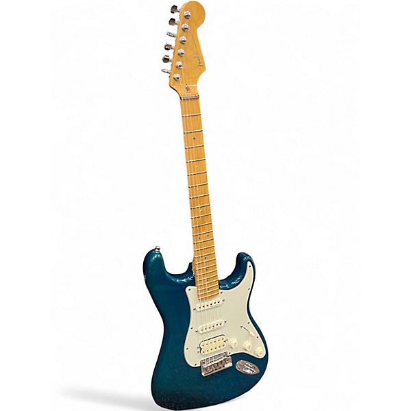 Used 2000 Fender American Deluxe Fat Stratocaster Teal Green Transparent Solid Body Electric Guitar