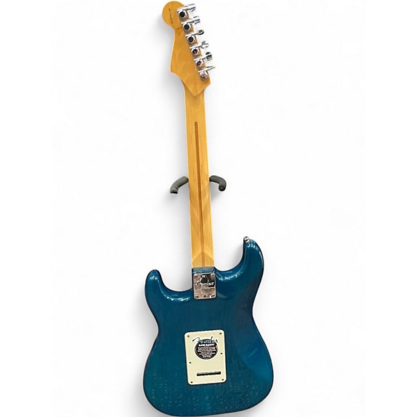 Used 2000 Fender American Deluxe Fat Stratocaster Teal Green Transparent Solid Body Electric Guitar