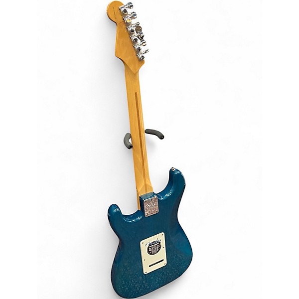 Used 2000 Fender American Deluxe Fat Stratocaster Teal Green Transparent Solid Body Electric Guitar
