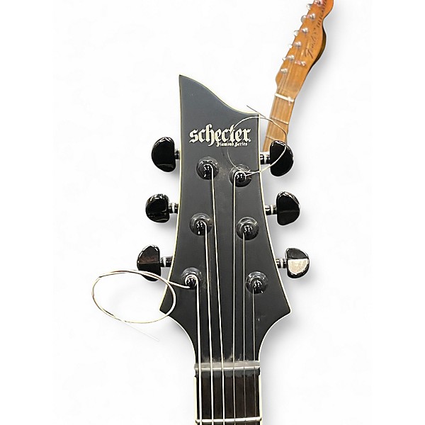 Used Schecter Guitar Research Diamond series sls evil twin Black Solid Body Electric Guitar
