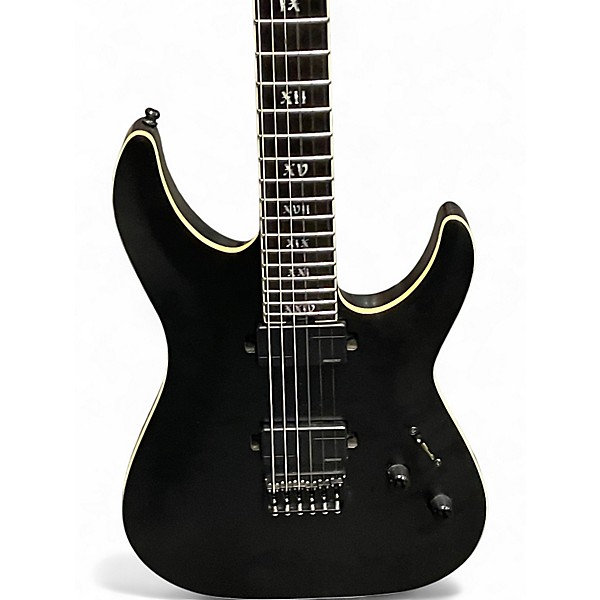 Used Schecter Guitar Research Diamond series sls evil twin Black Solid Body Electric Guitar