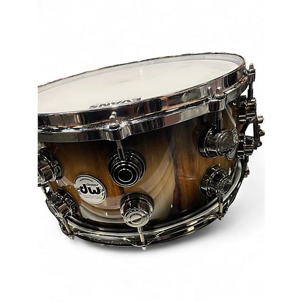 Used DW 14in Collectors series 7x14 African Chen Chen on Maple Mohogany 2 Color Sunburst Drum