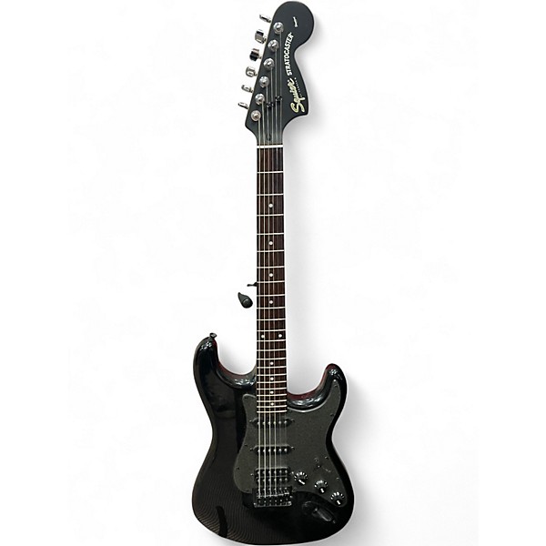 Used Squier Standard Stratocaster Black Solid Body Electric Guitar