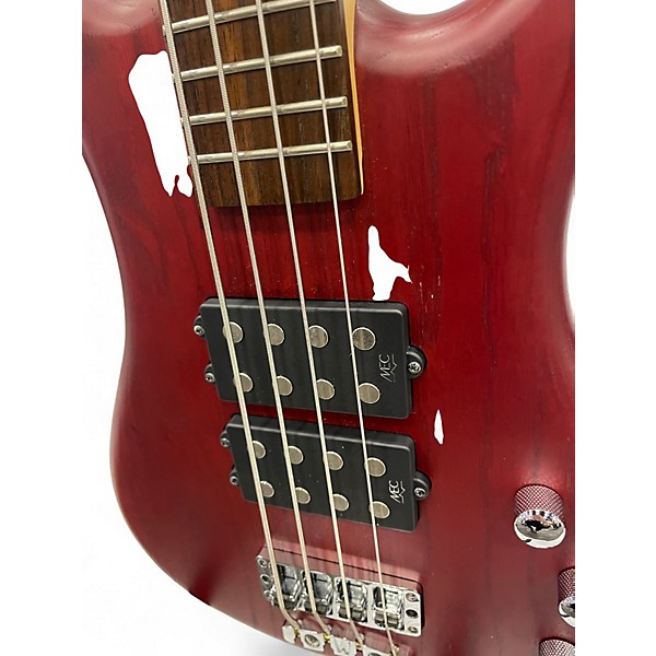 Used 2012 RockBass by Warwick CORVETTE $$ Burgundy Red Transparent Satin Electric Bass Guitar