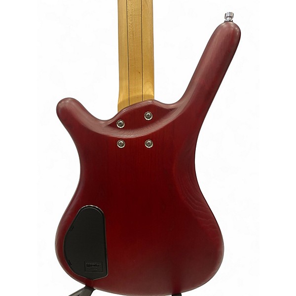 Used 2012 RockBass by Warwick CORVETTE $$ Burgundy Red Transparent Satin Electric Bass Guitar