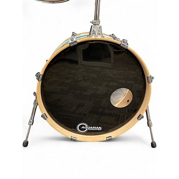Used Yamaha 4 Piece Stage Custom Hip 4-Piece Shell Pack Matte Surf Green Drum Kit