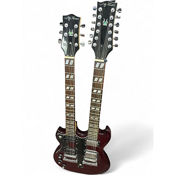 Used Jay Turser DOUBLE NECK LH Cherry Solid Body Electric Guitar