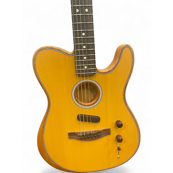 Used Fender Acoustasonic Player Telecaster Natural Acoustic Electric Guitar