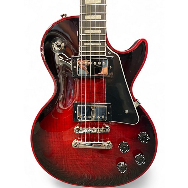 Used 2024 Epiphone Les Paul Custom Widow Red Burst Solid Body Electric Guitar