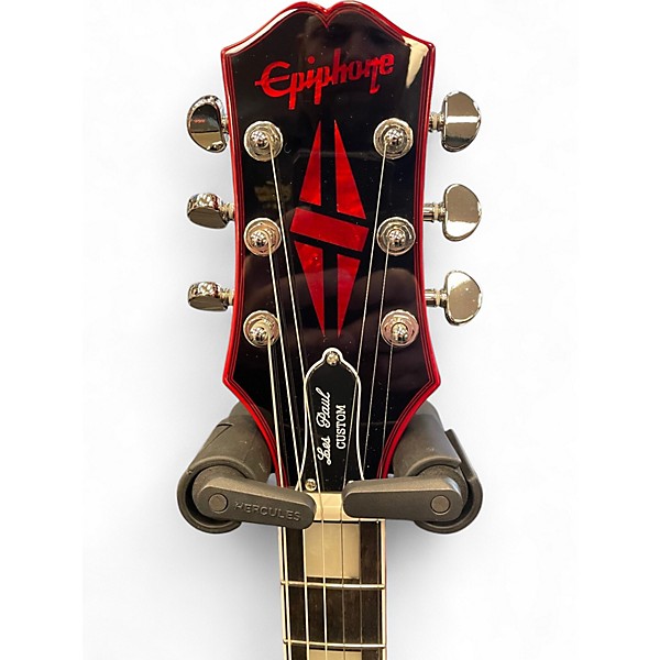 Used 2024 Epiphone Les Paul Custom Widow Red Burst Solid Body Electric Guitar