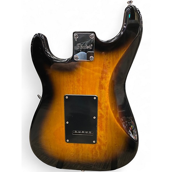 Used Squier Stratocaster HSS 2 Tone Sunburst Solid Body Electric Guitar