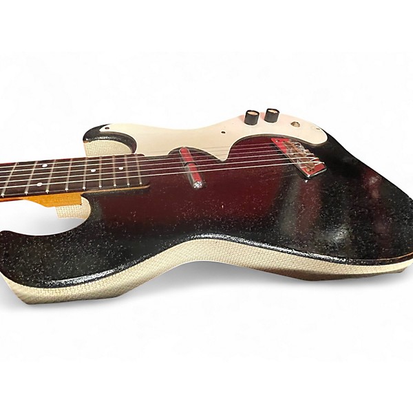 Used Silvertone 1448 w/ 1457 amp case Black Solid Body Electric Guitar
