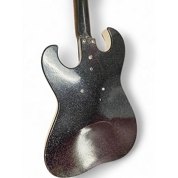 Used Silvertone 1448 w/ 1457 amp case Black Solid Body Electric Guitar