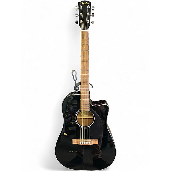 Used Fender CD60SCE Black Acoustic Electric Guitar